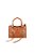 Bolsa Pequena Tote Couro Ziper Rebites Fivela Luiza Barcelos Camel - Imagem 3