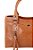 Bolsa Pequena Tote Couro Ziper Rebites Fivela Luiza Barcelos Camel - Imagem 5