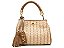 Bolsa Pequena Tote Bella Multicolor Multimaterial Palha Couro Vicenza Nude - Imagem 1