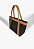 Bolsa Grande Shopper Multimaterial Couro Ziper Schutz Preto - Imagem 3