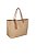 Bolsa Grande Tote Palha Couro Tag Logo Luiza Barcelos Camel - Imagem 2