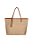 Bolsa Grande Tote Palha Couro Tag Logo Luiza Barcelos Camel - Imagem 1