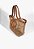 Bolsa Shopper Grande Rafia Tresse Logomania Couro Schutz Camel - Imagem 2