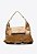 Bolsa Grande Couro Shoulder Harper Alça Corrente Logomania Vicenza Camel - Imagem 1