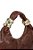 Bolsa Média Couro Ziper Hobo Apliques Thassia Naves Luiza Barcelos Coffee - Imagem 5