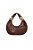 Bolsa Média Couro Ziper Hobo Apliques Thassia Naves Luiza Barcelos Coffee - Imagem 3