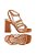 Sandalia Salto Bloco Rebite Esfera Camurça Luiza Barcelos Camel - Imagem 4