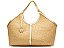 Bolsa grande Palha Metalcolor Shopper Tiras Vicenza Dourada - Imagem 1
