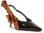 Scarpin Slingback Bico Fino Laço Verniz Schutz Coffee - Imagem 1