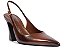 Scarpin Slingback Couro Salto Alto Bico Fino Schutz Marrom - Imagem 1