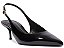Scarpin Slingback Verniz Salto Bico Fino Schutz Preto - Imagem 1