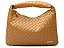 Bolsa Media Ziper Tresse Couro Hobo Vicenza Camel - Imagem 1
