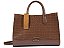 Bolsa Medio Tote Ziper Couro Croco Logo Tag Schutz Camel - Imagem 1
