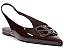 Sapatilha Rasteira Slingback Verniz Bico Fino Logomania Schutz Coffee - Imagem 1