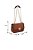Bolsa Feminina Média Couro Camurça Logomania Alça Corrente Luiza Barcelos Camel - Imagem 7