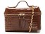 Bolsa Pequena Croco Alça Corrente Vicenza Marrom - Imagem 1