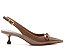 Scarpin Slingback Salto Taça Laço Vicenza Marrom - Imagem 1