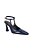 Scarpin Slingback Salto Taça Couro Luiza Barcelos Azul Marinho - Imagem 1