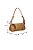 Bolsa Baguete Em Couro Alça Regulável Pequena Luiza Barcelos Ouro Velho - Imagem 6