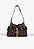 Bolsa Tiracolo Shoulder Lilibet Wild Média Couro Animal Print Schutz Natural Black - Imagem 1