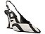 Scarpin Slingback Siena Couro Pelo Zebra Schutz Preto - Imagem 1