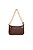 Bolsa Feminina Pequena Tiracolo Alça Corrente Logo Luiza Barcelos Coffee - Imagem 1