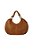 Bolsa Hobo Grande Em Camurça Com Aplicações Luiza Barcelos Camel - Imagem 1