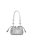 Bolsa Couro Media Metalcolor Tresse Enfeiteis Luiza Barcelo Prata - Imagem 3