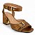 Mule Salto Alto Couro Luiza Barcelos Bronze - Imagem 1