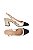 Sapato Slingback Verniz Dourado Bico Preto Salto Médio Bloco Luiza Barcelos - Imagem 6