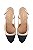 Sapato Slingback Verniz Dourado Bico Preto Salto Médio Bloco Luiza Barcelos - Imagem 4