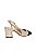 Sapato Slingback Verniz Dourado Bico Preto Salto Médio Bloco Luiza Barcelos - Imagem 3