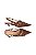 Scarpin Slingback Salto Baixo Em Couro E Tecido Coffe Luiza Barcelos - Imagem 5