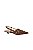 Scarpin Slingback Salto Baixo Em Couro E Tecido Coffe Luiza Barcelos - Imagem 2