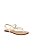Sandália Rasteira Em Couro Off White Com Tachas Douradas Luiza Barcelos - Imagem 1