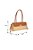 Bolsa Média Em Ráfia Nude E Couro Camel Luiza Barcelos - Imagem 6