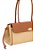 Bolsa Média Em Ráfia Nude E Couro Camel Luiza Barcelos - Imagem 5