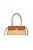 Bolsa Média Em Ráfia Nude E Couro Camel Luiza Barcelos - Imagem 1
