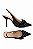 Scarpin Salto Alto Couro Preto Com Rebites Luiza Barcelos - Imagem 6