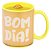 Caneca Mágica Bom Dia Preta Amarela 300ml C/ Caixa Bebida - Imagem 5