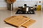 Kit Duas Tabua Bambu De Corte Carne Legumes Vegetais - Imagem 7