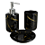 Kit 3 Peças Para Banheiro Lavabo De Cerâmica E Plástico - Imagem 2