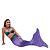 Cauda de Sereia Completa para Nadar + Nadadeira Concha Roxa - Imagem 1