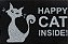 Tapete Capacho 60x40 Gato Feliz Happy Cat Inside Pet Casa - Imagem 1