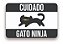 Tapete Capacho 60x40 Cuidado Gato Ninja Pet Lar - Imagem 1