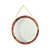 Espelho Redondo Luxo completo 40cm de madeira e alça de Sisal - Imagem 1