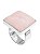 Anel quadrado em prata 925 e quartzo rosa - Imagem 1
