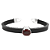 Pulseira de couro com pedra granada - Imagem 1