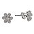 Brinco flor de prata com banho de ródio e zircônias brancas - Imagem 1