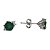 Brinco de prata com ródio e cristal de esmeralda e zircônias - Imagem 1